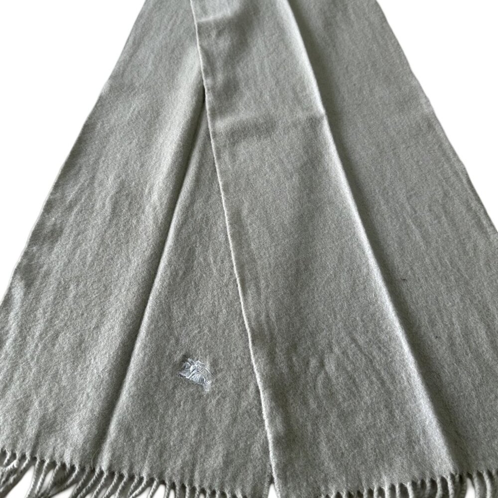 Burberry Vintage Scarf Gray 100% Lambswool Unisex Scarf Made In England - Picture 2 of 8